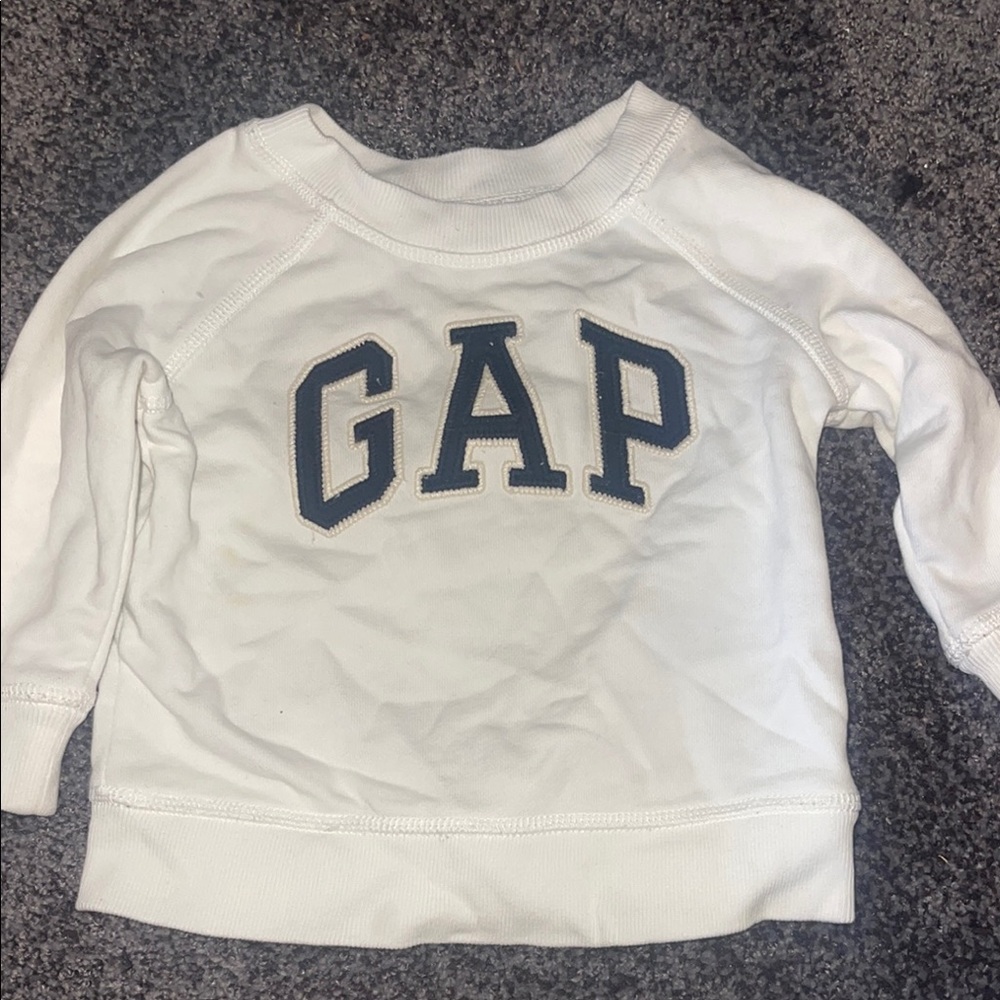 GAP White Kids Sweatshirt with Navy Logo